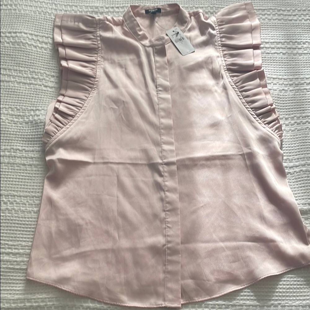 Express Light Pink Ruffle Sleeve Blouse